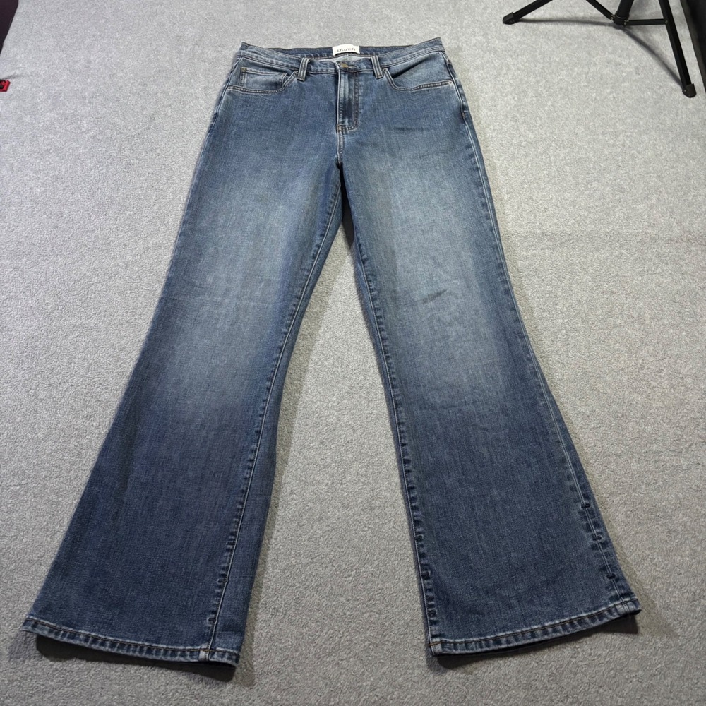DU/ER Performance Denim Jeans Womens 31 Blue High Rise Wide Leg WFMS4529